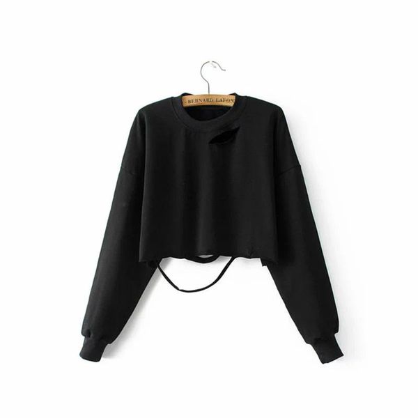 women's hoodies & sweatshirts western style all-match cotton solid color loose thin torn high waist belly sweatshirt plain simple casua, Black
women's hoodies & sweatshirts western style all-match cotton solid color loose thin torn high waist belly sweatshirt plain simple casua, Black