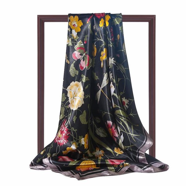 women's silk scarf hijab floral print neck hair band large square scarves shawls lady wraps spring summer bandana, Blue;gray
women's silk scarf hijab floral print neck hair band large square scarves shawls lady wraps spring summer bandana, Blue;gray