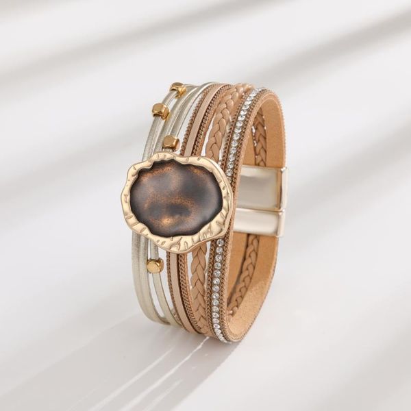 charm bracelets lady leather stone mirror wrap gorgeous bangle jewelry bohemian gift for women, teen girls, mother, Golden;silver
charm bracelets lady leather stone mirror wrap gorgeous bangle jewelry bohemian gift for women, teen girls, mother, Golden;silver