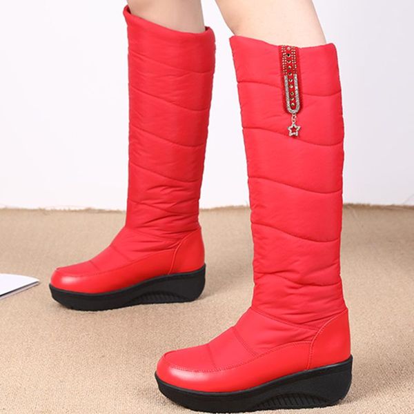 winter women long high snow boots waterproof pu surface med heel wedges large plus size shoes black red 41 42 43 44 fashion
winter women long high snow boots waterproof pu surface med heel wedges large plus size shoes black red 41 42 43 44 fashion