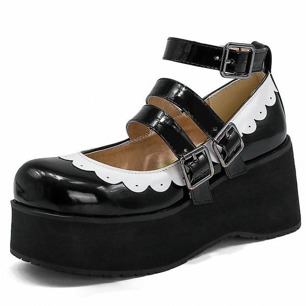 women lace pump mary janes female single shoes roune toe ankle strap buckle high heels girls cosplay japanese style dress, Black 
women lace pump mary janes female single shoes roune toe ankle strap buckle high heels girls cosplay japanese style dress, Black