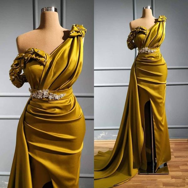 2022 gold evening dresses one shoulder occasion prom dress sweep train stain formal party wear gowns, White;pink
2022 gold evening dresses one shoulder occasion prom dress sweep train stain formal party wear gowns, White;pink