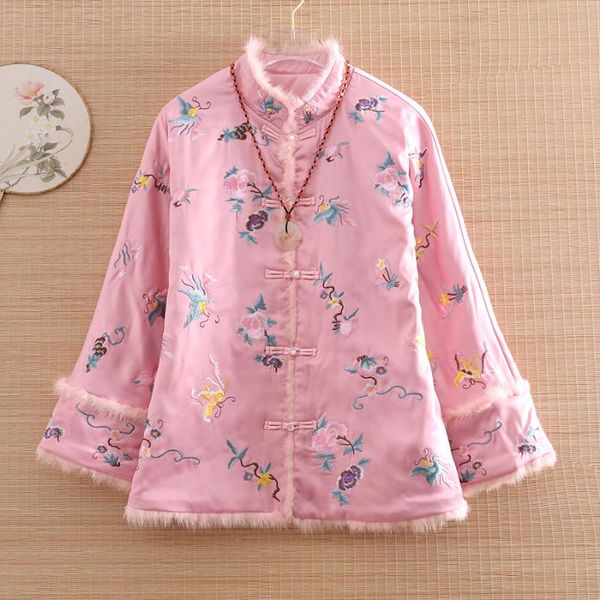 ethnic clothing high-end winter women jacket chinese style hanfu embroidery fur collar elegant lady warm coat female s-xxl, Red
ethnic clothing high-end winter women jacket chinese style hanfu embroidery fur collar elegant lady warm coat female s-xxl, Red