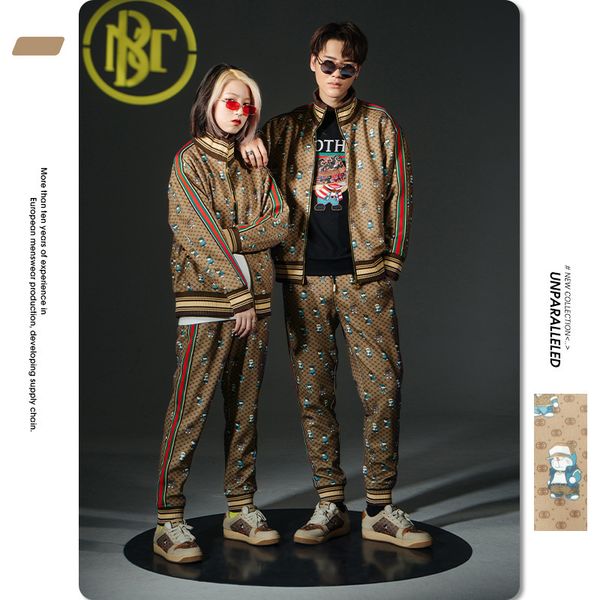 sportswear men's 2021 autumn winter new cartoon printed coat casual couple's two-piece set, Gray
sportswear men's 2021 autumn winter new cartoon printed coat casual couple's two-piece set, Gray