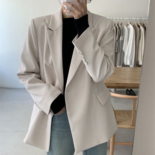 office lady minimalist women blazer work wear ol female formal loose elegant cardigans coats stylish blazers 210421, White;black
office lady minimalist women blazer work wear ol female formal loose elegant cardigans coats stylish blazers 210421, White;black