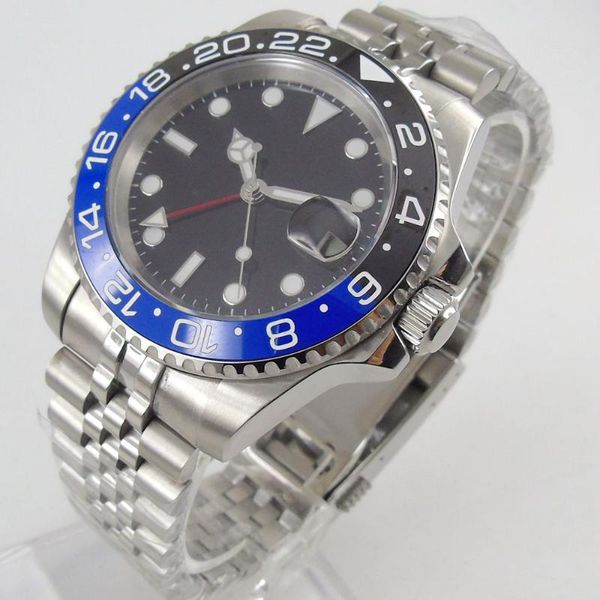 wristwatches 40mm sterile dial sapphire glass jubilee ceramic bezel seeing case back gmt date automatic men's wristwatch, Slivery;brown
wristwatches 40mm sterile dial sapphire glass jubilee ceramic bezel seeing case back gmt date automatic men's wristwatch, Slivery;brown