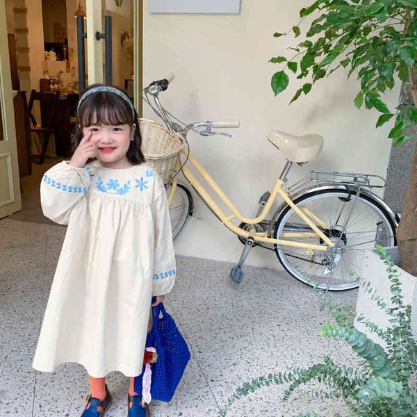 korean style spring floral embroidery long dress pure cotton loose princess dresses 210508, Red;yellow
korean style spring floral embroidery long dress pure cotton loose princess dresses 210508, Red;yellow