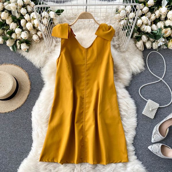 dresses women french sweet tank design bow sleeveless v neck casual es summer fashion streetwear mini, Black;gray
dresses women french sweet tank design bow sleeveless v neck casual es summer fashion streetwear mini, Black;gray