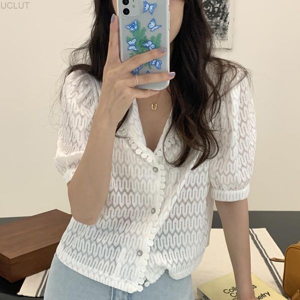 women's knits & tees korean chic french minority spring and summer temperament perspective wave lace stitching lapel cardigan top, White
women's knits & tees korean chic french minority spring and summer temperament perspective wave lace stitching lapel cardigan top, White
