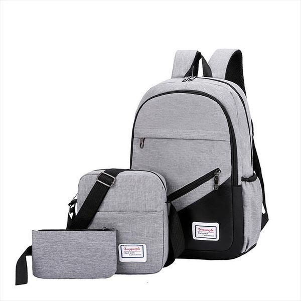 three piece double backpack wear school bags resistant computer leisure travel men and women high student schoolbag
three piece double backpack wear school bags resistant computer leisure travel men and women high student schoolbag
