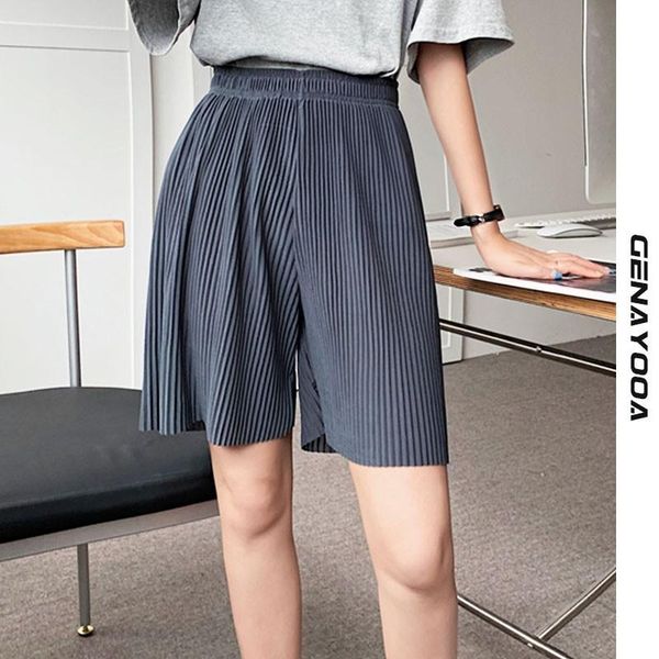 women's shorts genayooa high waist women solid 2021 summer korean casual loose short feminino, White;black
women's shorts genayooa high waist women solid 2021 summer korean casual loose short feminino, White;black