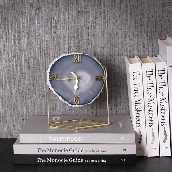 desk & table clocks luxury gift home decor roman numerals quartz agate clock with gold metal base
desk & table clocks luxury gift home decor roman numerals quartz agate clock with gold metal base