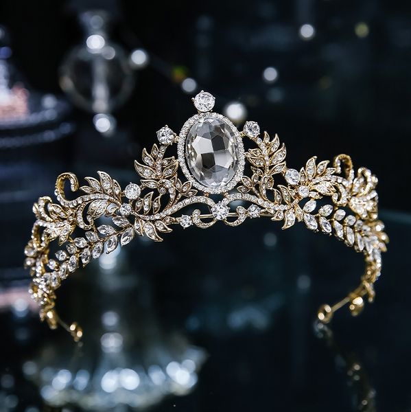 european style crown headdress er fairy bride crown atmosphere light luxury baroque gold accessories yi ruo, Golden;white
european style crown headdress er fairy bride crown atmosphere light luxury baroque gold accessories yi ruo, Golden;white