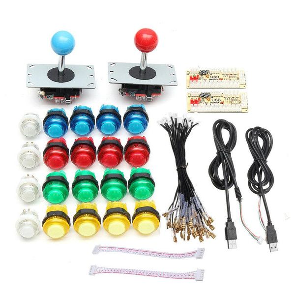 game controllers & joysticks 2 players diy arcade joystick kits with 20 led buttons + usb encoder kit cables parts set
game controllers & joysticks 2 players diy arcade joystick kits with 20 led buttons + usb encoder kit cables parts set