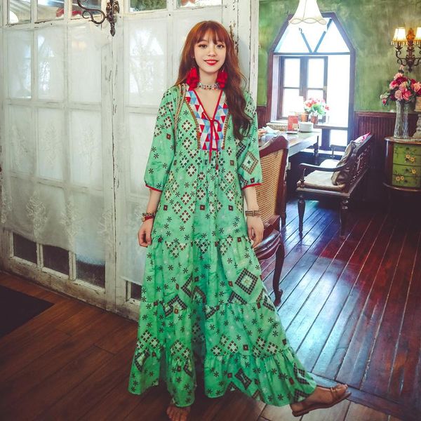 casual dresses 2021 est summer fashion bohemian beach long puff sleeve vintage floal print holiday ethnic elgant loose robe femme, Black;gray
casual dresses 2021 est summer fashion bohemian beach long puff sleeve vintage floal print holiday ethnic elgant loose robe femme, Black;gray