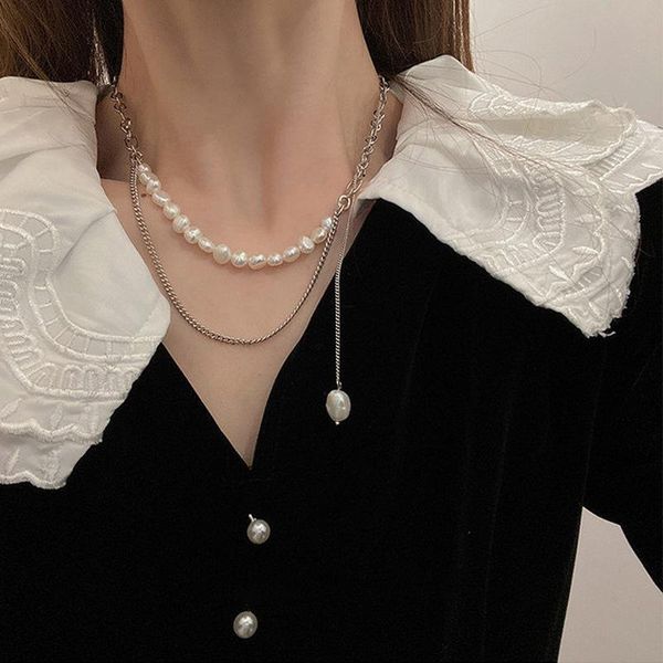 chokers statement double layer asymmetry freshwater pearl pendant necklace for women textured hollow chunky chain jewelry, Golden;silver
chokers statement double layer asymmetry freshwater pearl pendant necklace for women textured hollow chunky chain jewelry, Golden;silver