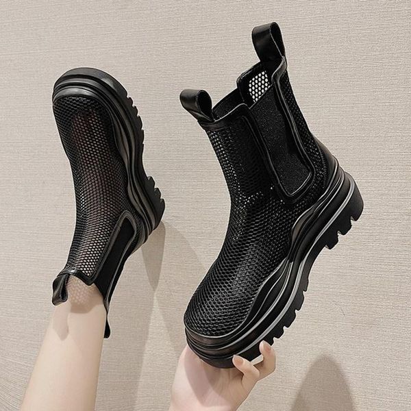 boots rimocy thick bottom breathable mesh women white hollow out chunky ankle woman short elastic platform botas mujer, Black
boots rimocy thick bottom breathable mesh women white hollow out chunky ankle woman short elastic platform botas mujer, Black