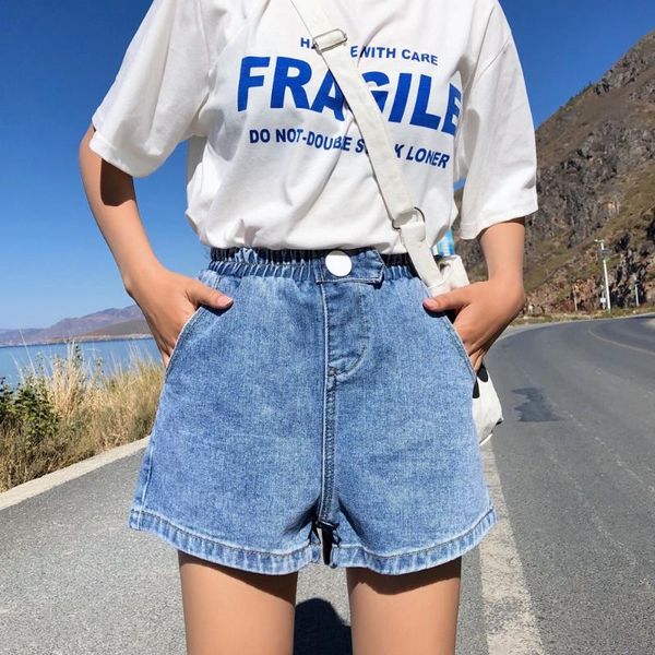 women's shorts 2021 arrival high elastic waist wide leg jeans streetwear summer women denim black blue white pink short femme, White;black
women's shorts 2021 arrival high elastic waist wide leg jeans streetwear summer women denim black blue white pink short femme, White;black