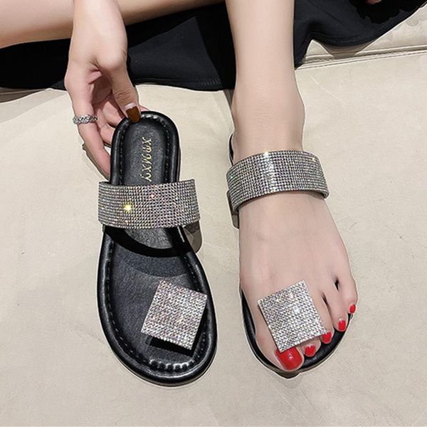 slippers outdoor women's summer sandals in 2021 flat bottom flash drill pinch toe heel lovely schoolgirl beach shoes, Black
slippers outdoor women's summer sandals in 2021 flat bottom flash drill pinch toe heel lovely schoolgirl beach shoes, Black