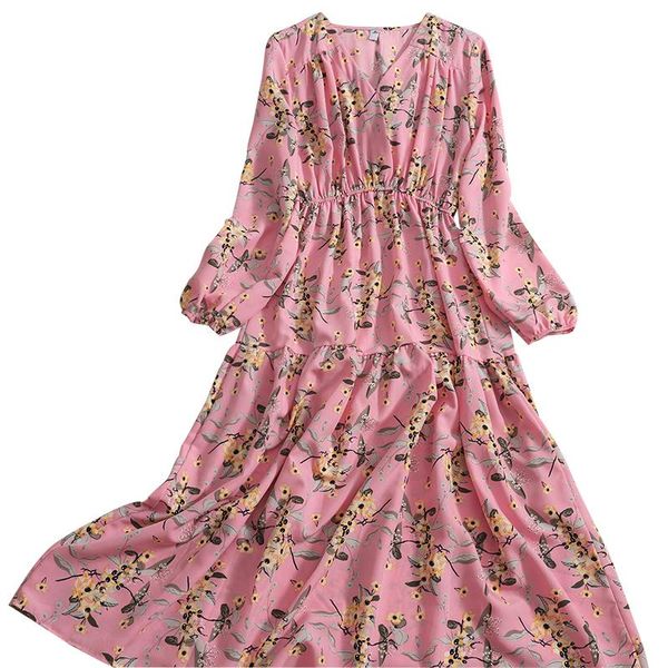 casual dresses women fashion floral print midi dress v neck elastic waist long sleeve pink retro qa168, Black;gray
casual dresses women fashion floral print midi dress v neck elastic waist long sleeve pink retro qa168, Black;gray