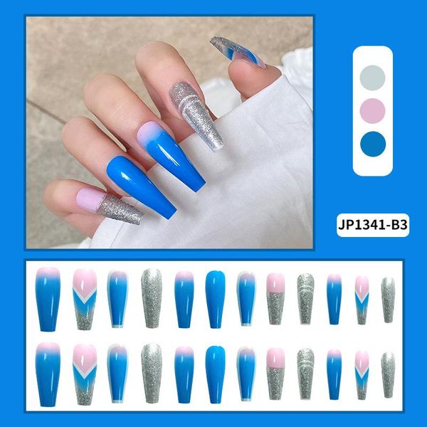 false nails fake long blue silver wern nail stickers finished 24 pcs with glue comfortable and portable teea889, Red;gold
false nails fake long blue silver wern nail stickers finished 24 pcs with glue comfortable and portable teea889, Red;gold
