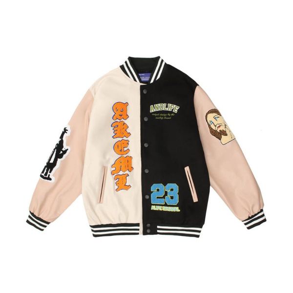 men's jackets 2021 autumn cartoon letter embroidery stitching baseball uniform hip-hop loose jacket, Black;brown
men's jackets 2021 autumn cartoon letter embroidery stitching baseball uniform hip-hop loose jacket, Black;brown
