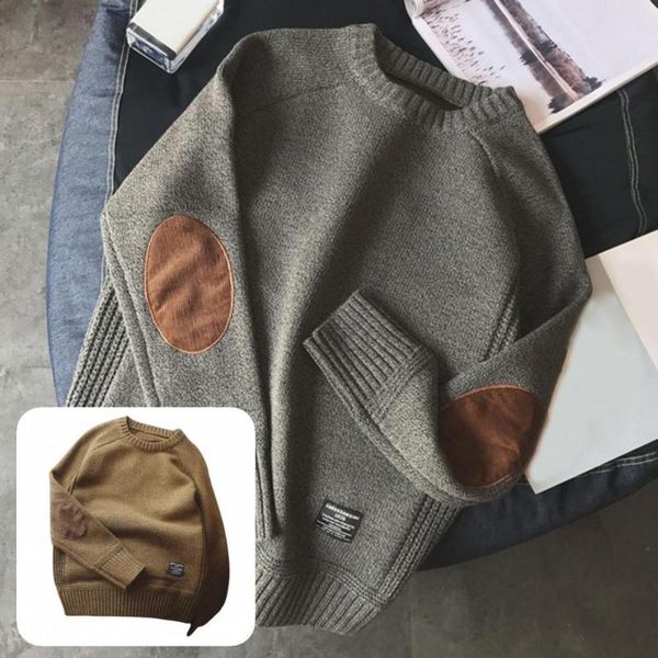 men's sweaters pullover stylish thermal patchwork winter sweater men clothing ribbing cuff for home, White;black
men's sweaters pullover stylish thermal patchwork winter sweater men clothing ribbing cuff for home, White;black