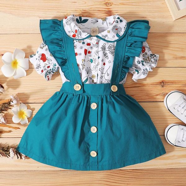clothing sets 1-5y toddler clothes kids girl short sleeve doll collar printed shirts suspender skirt 2pcs outfit summer, White
clothing sets 1-5y toddler clothes kids girl short sleeve doll collar printed shirts suspender skirt 2pcs outfit summer, White