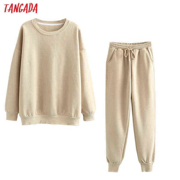 tangada autumn winter women warm yellow fleece 100% cotton suit 2 pieces sets o neck hoodies sweatshirt pants suits 6l24 211118, White
tangada autumn winter women warm yellow fleece 100% cotton suit 2 pieces sets o neck hoodies sweatshirt pants suits 6l24 211118, White