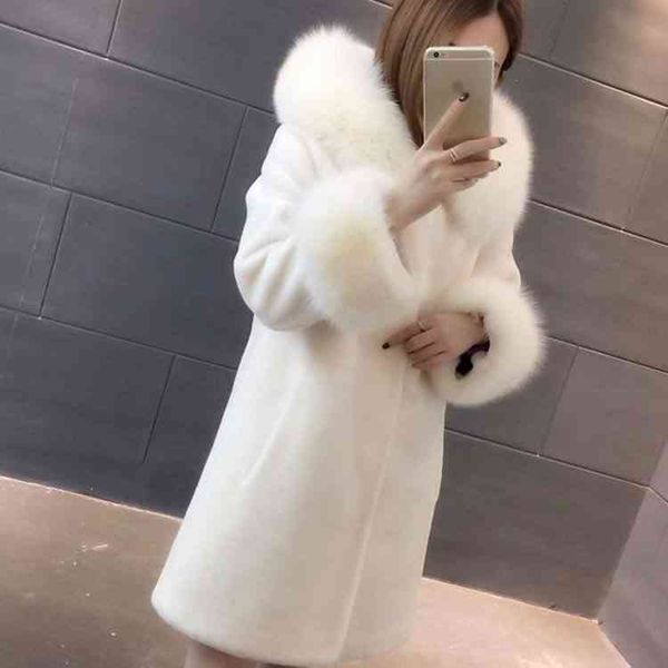 women's fur & faux fashion winter hooded sheep sheared coat wool medium and long imitation hair thickened korean slim fit tk9w, Black
women's fur & faux fashion winter hooded sheep sheared coat wool medium and long imitation hair thickened korean slim fit tk9w, Black