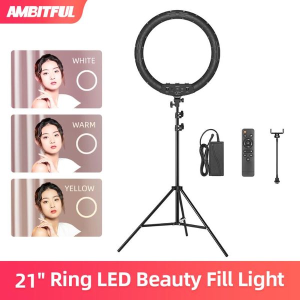 21" 50w led ring light annular lamp bi-color 3000k-6000k lamps + remote control for video youtube ringlight makeup flash heads
21" 50w led ring light annular lamp bi-color 3000k-6000k lamps + remote control for video youtube ringlight makeup flash heads
