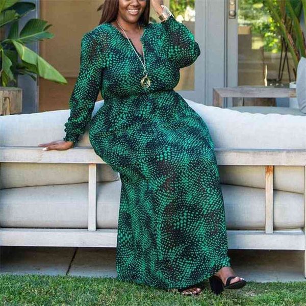 big size dress 3xl 4xl elegant green printed full sleeve floor length high waist evening night party wear clothes 210510, Black;gray
big size dress 3xl 4xl elegant green printed full sleeve floor length high waist evening night party wear clothes 210510, Black;gray