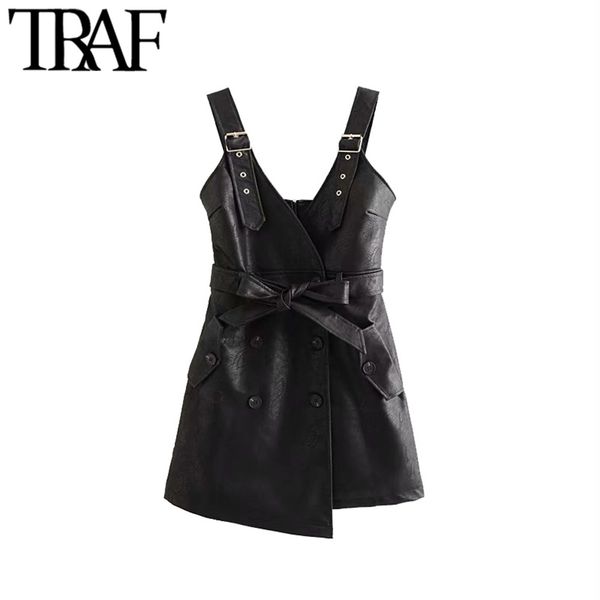 traf women vintage chic with belt faux leather irregular mini dress fashion back zipper adjustable strap pu dresses vestido 210415, Black;gray
traf women vintage chic with belt faux leather irregular mini dress fashion back zipper adjustable strap pu dresses vestido 210415, Black;gray