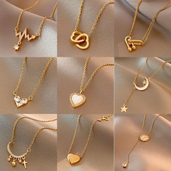 chains fashion net red titanium steel necklace female retro personality love clavicle chain temperament ins style pendant, Silver
chains fashion net red titanium steel necklace female retro personality love clavicle chain temperament ins style pendant, Silver