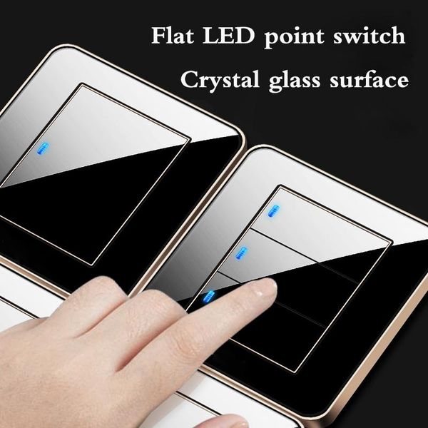 smart home control 4.9 inch switch flat mirror glass 86 wall concealed black 1 2 3 4 gang way any click turn on/off light
smart home control 4.9 inch switch flat mirror glass 86 wall concealed black 1 2 3 4 gang way any click turn on/off light