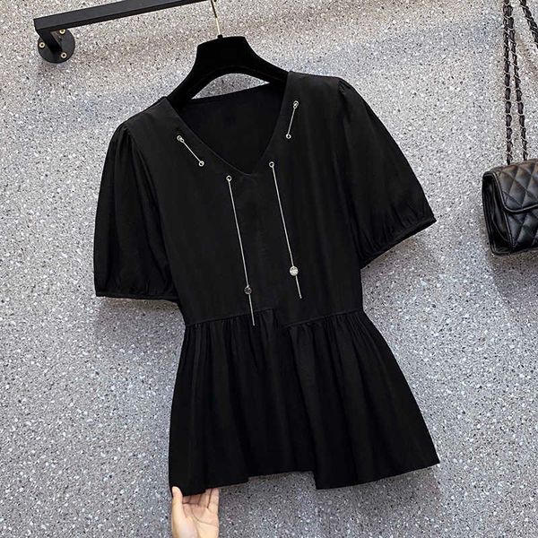 women shirts oversized blouses female white plain blusa loose bf korean style summer white pockets office lady 210604
women shirts oversized blouses female white plain blusa loose bf korean style summer white pockets office lady 210604