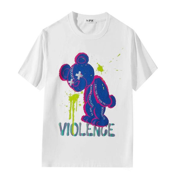 men's t-shirts short sleeve t-shirt ragged doodle bear printed cotton round neck colorful tee summer harajuku street hip hop fashion, White;black
men's t-shirts short sleeve t-shirt ragged doodle bear printed cotton round neck colorful tee summer harajuku street hip hop fashion, White;black