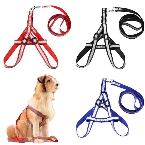 dog collars & leashes reflective nylon pet harness adjustable leash set walking vest running strap belt for small medium large dogs
dog collars & leashes reflective nylon pet harness adjustable leash set walking vest running strap belt for small medium large dogs