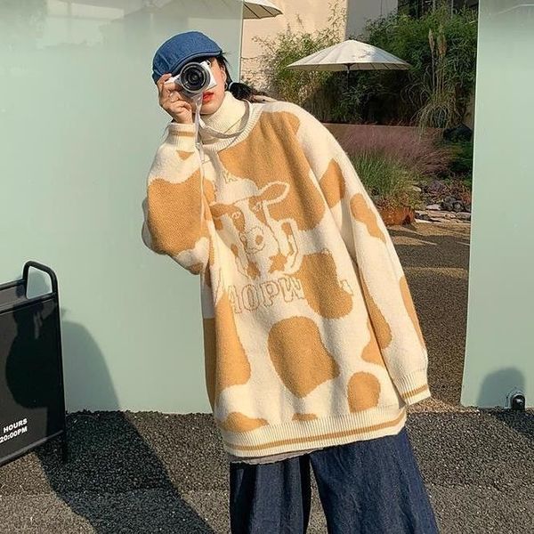 women's sweaters female sweater knitted high neck retro oversized lazy korean street leisure clothing warm coat d7mf, White;black
women's sweaters female sweater knitted high neck retro oversized lazy korean street leisure clothing warm coat d7mf, White;black