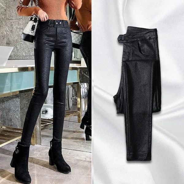 women's pants & capris women trousers autumn matte outer wear leggings elastic high waist casual ladies coated leather thin fleece penc, Black;white
women's pants & capris women trousers autumn matte outer wear leggings elastic high waist casual ladies coated leather thin fleece penc, Black;white