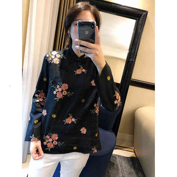 spring arts women's style long sleeve collar shirts of vintage floral embroidered cotton shirt s689, White
spring arts women's style long sleeve collar shirts of vintage floral embroidered cotton shirt s689, White