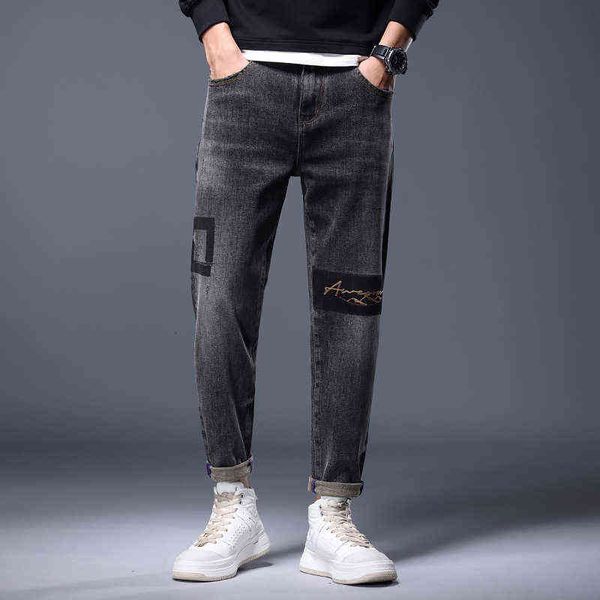 2021 autumn winter cotton elastic jeans korean loose fashion black men's pants, Blue
2021 autumn winter cotton elastic jeans korean loose fashion black men's pants, Blue