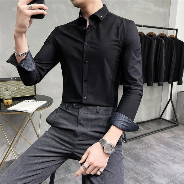 solid color shirts for men formal business casual dress shirt fashion long sleeve social party blouse white camisa masculina men's, White;black
solid color shirts for men formal business casual dress shirt fashion long sleeve social party blouse white camisa masculina men's, White;black