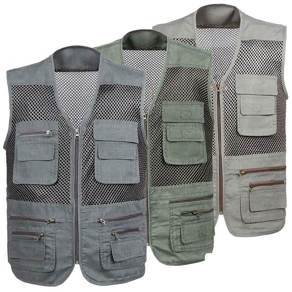 men's vests mesh breathable vest quick-drying fishing outdoor men multi-pocket casual jacket plus size thin sleeveless waistcoat, Black;white
men's vests mesh breathable vest quick-drying fishing outdoor men multi-pocket casual jacket plus size thin sleeveless waistcoat, Black;white
