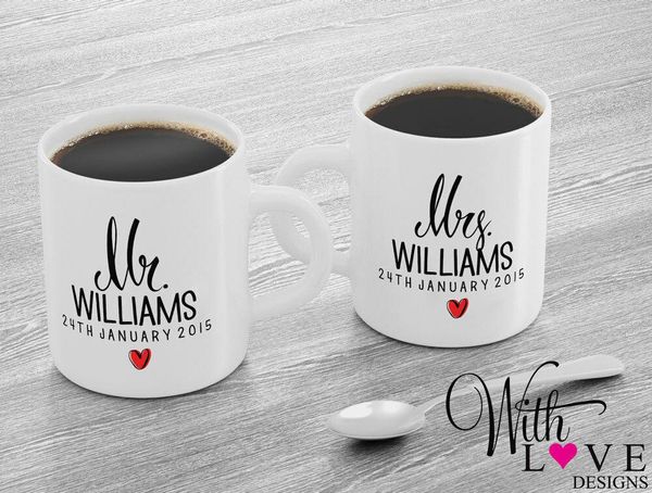 mugs a set of 2 personalized mr. and mrs. coffee cups tea wedding engagement gift mug
mugs a set of 2 personalized mr. and mrs. coffee cups tea wedding engagement gift mug