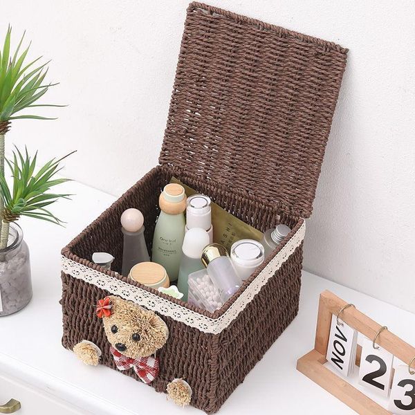 storage baskets cartoon bear natural rope woven basket rattan deskremote sundries organizer key boxes clothes home decoration1
storage baskets cartoon bear natural rope woven basket rattan deskremote sundries organizer key boxes clothes home decoration1