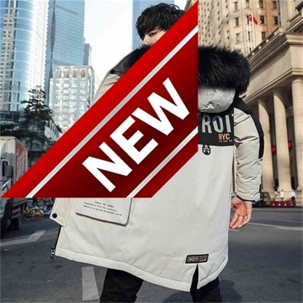 men's overseas 100% white goose down jacket big pocket winter trend medium long brand patchwork thickened parker hooded coat, Black
men's overseas 100% white goose down jacket big pocket winter trend medium long brand patchwork thickened parker hooded coat, Black