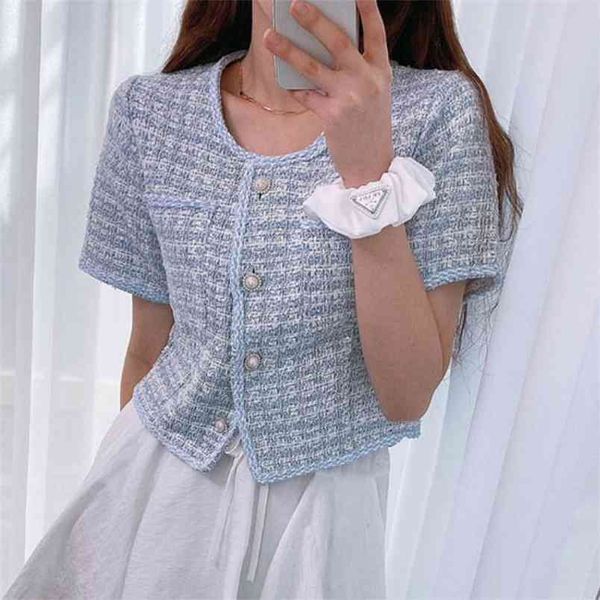 summer sweet tweed o-neck pearl single breasted casual jacket cardigan coat ladies fashion short sleeve slim 210519, Black;brown
summer sweet tweed o-neck pearl single breasted casual jacket cardigan coat ladies fashion short sleeve slim 210519, Black;brown