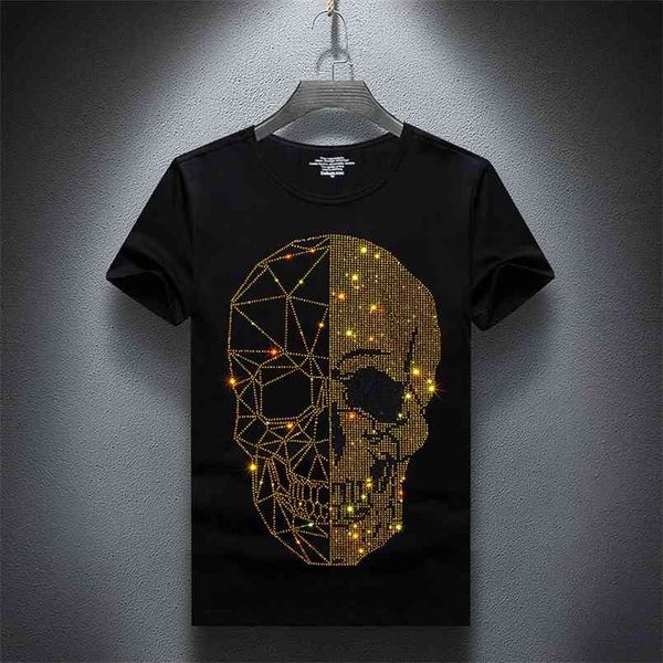 men t-shirt summer skulls s t shirt brand short sleeve fashion man streetwear o neck drill cotton tshirt 210707, White;black
men t-shirt summer skulls s t shirt brand short sleeve fashion man streetwear o neck drill cotton tshirt 210707, White;black