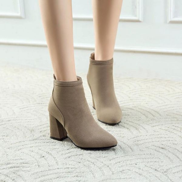 boots big size 11 12 13 14 15 16 17 18 19 suede pointed thick heel side zipper short tube square plush fashion1, Black 
boots big size 11 12 13 14 15 16 17 18 19 suede pointed thick heel side zipper short tube square plush fashion1, Black